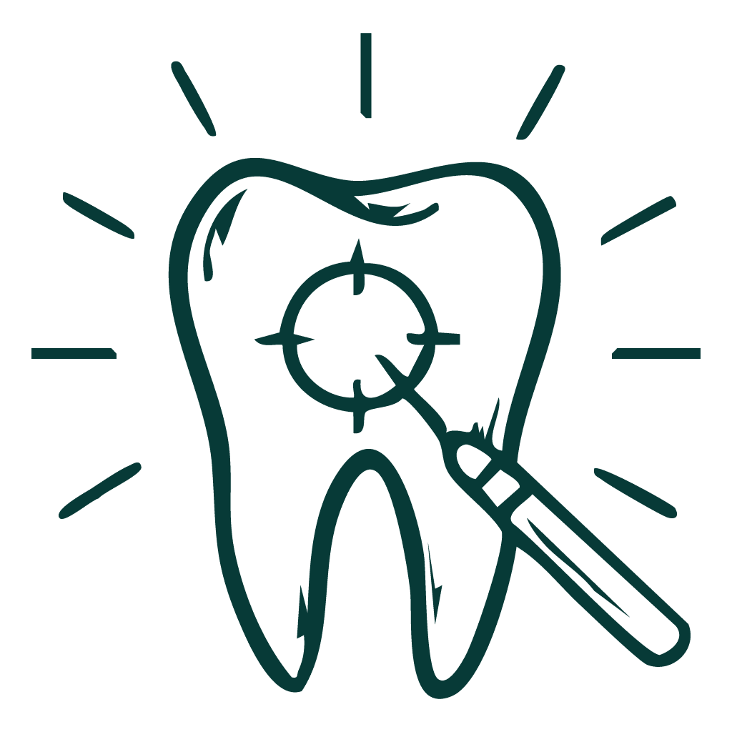 drawing of a tooth being repaired